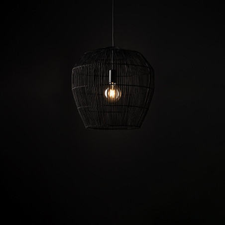 Lampa wisząca bambusowa boho Haiti 43cm czarna Nowodvorski