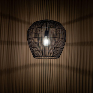Lampa wisząca bambusowa boho Haiti 43cm czarna Nowodvorski