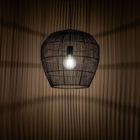 Lampa wisząca bambusowa boho Haiti 43cm czarna Nowodvorski