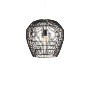 Lampa wisząca bambusowa boho Haiti 43cm czarna Nowodvorski