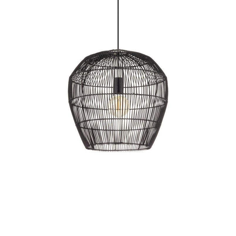 Lampa wisząca bambusowa boho Haiti 43cm czarna Nowodvorski