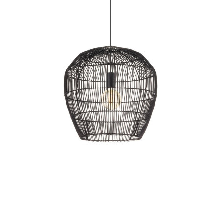 Lampa wisząca bambusowa boho Haiti 43cm czarna Nowodvorski