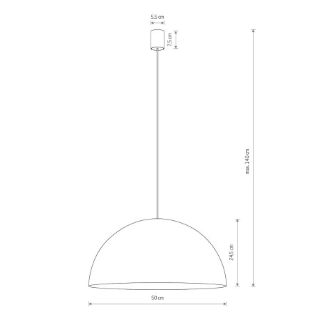 Lampa wisząca półkula loft Hemisphere Hit 50cm czarno-złota Nowodvorski