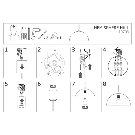 Lampa wisząca półkula loft Hemisphere Hit 50cm czarno-złota Nowodvorski