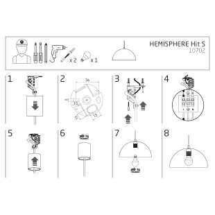 Lampa wisząca półkula loft Hemisphere Hit 33cm czarno-złota Nowodvorski