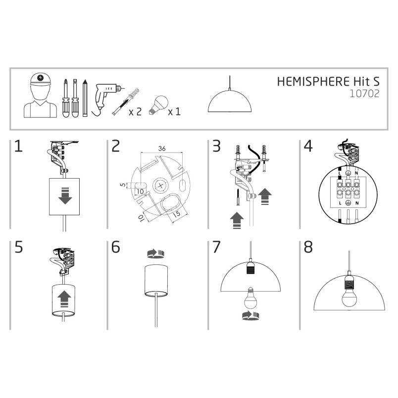 Lampa wisząca półkula loft Hemisphere Hit 33cm czarno-złota Nowodvorski