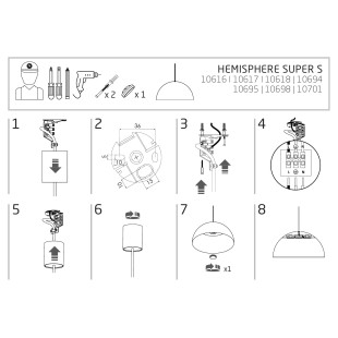 Lampa wisząca półkula Hemisphere Super 33cm biała Nowodvorski