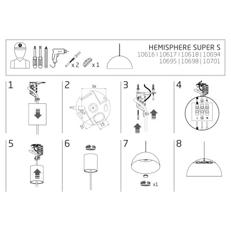 Lampa wisząca półkula Hemisphere Super 33cm biała Nowodvorski