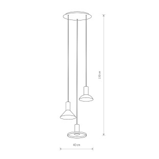 Lampa wisząca modernistyczna Hermanos III 40cm czarna Nowodvorski