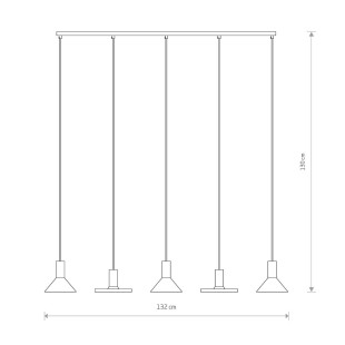 Lampa wisząca modernistyczna Hermanos V 132cm czarna Nowodvorski