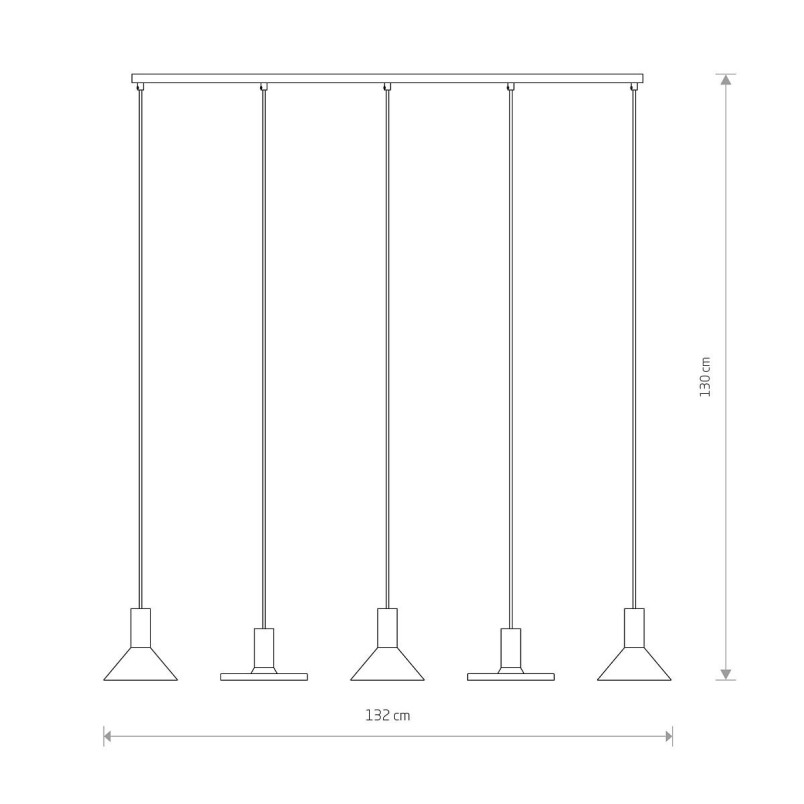 Lampa wisząca modernistyczna Hermanos V 132cm czarna Nowodvorski