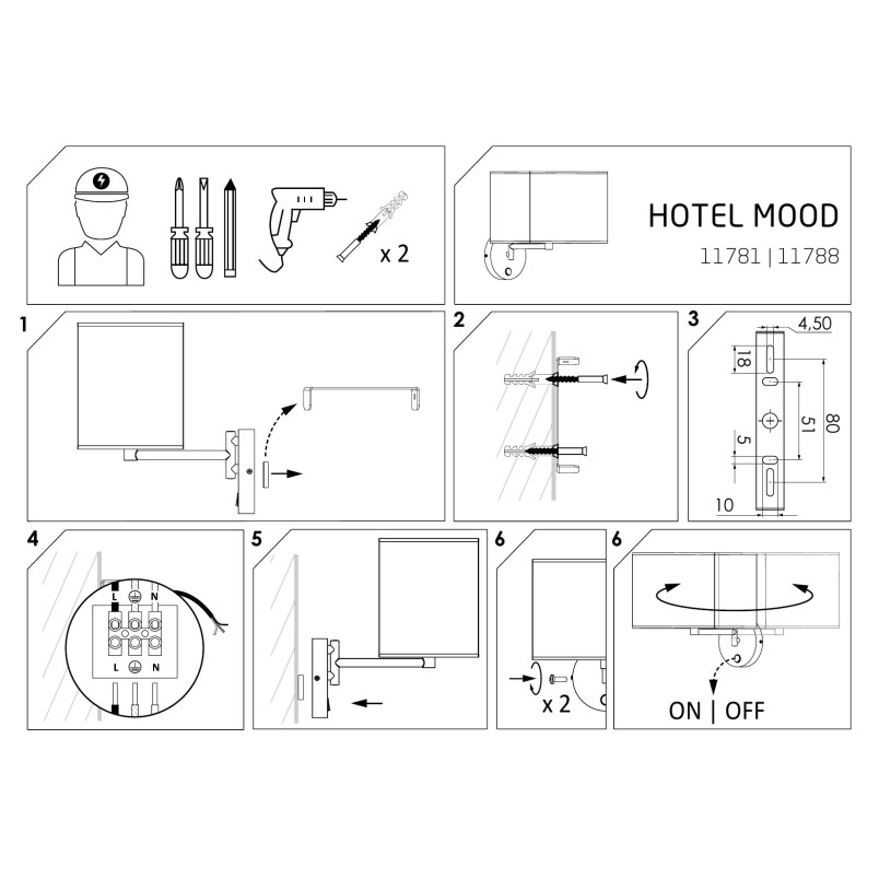Kinkiet na wysięgniku z abażurem i włącznikiem Hotel kremowy / chrom Nowodvorski