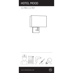 Kinkiet z abażurem Hotel kremowy / chrom Nowodvorski