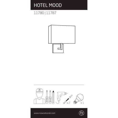 Kinkiet z abażurem Hotel kremowy / chrom Nowodvorski