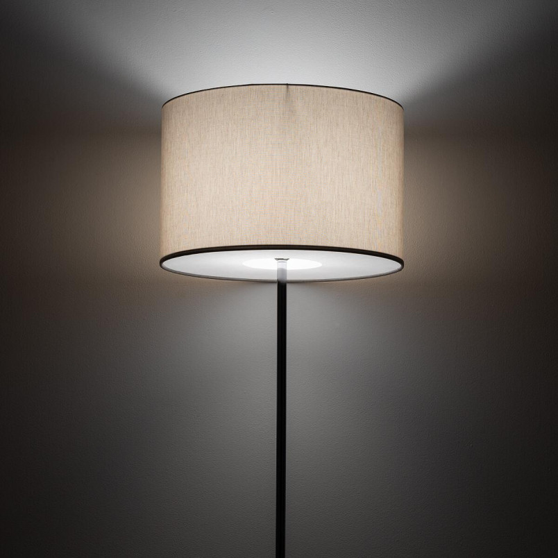 Lampa podłogowa z abażurem Hotel 154cm kremowy / chrom Nowodvorski