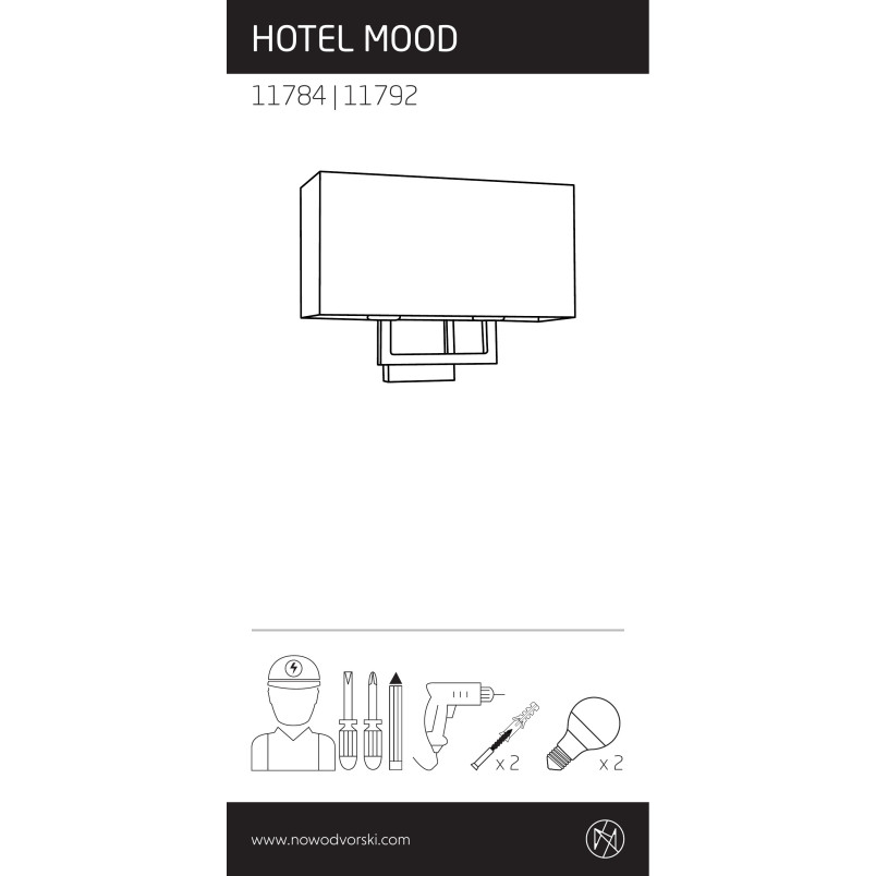 Kinkiet z abażurem Hotel Mood kremowy / chrom Nowodvorski