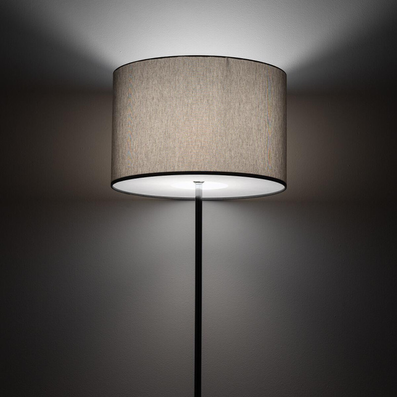 Lampa podłogowa z abażurem Hotel 154cm szary / chrom Nowodvorski