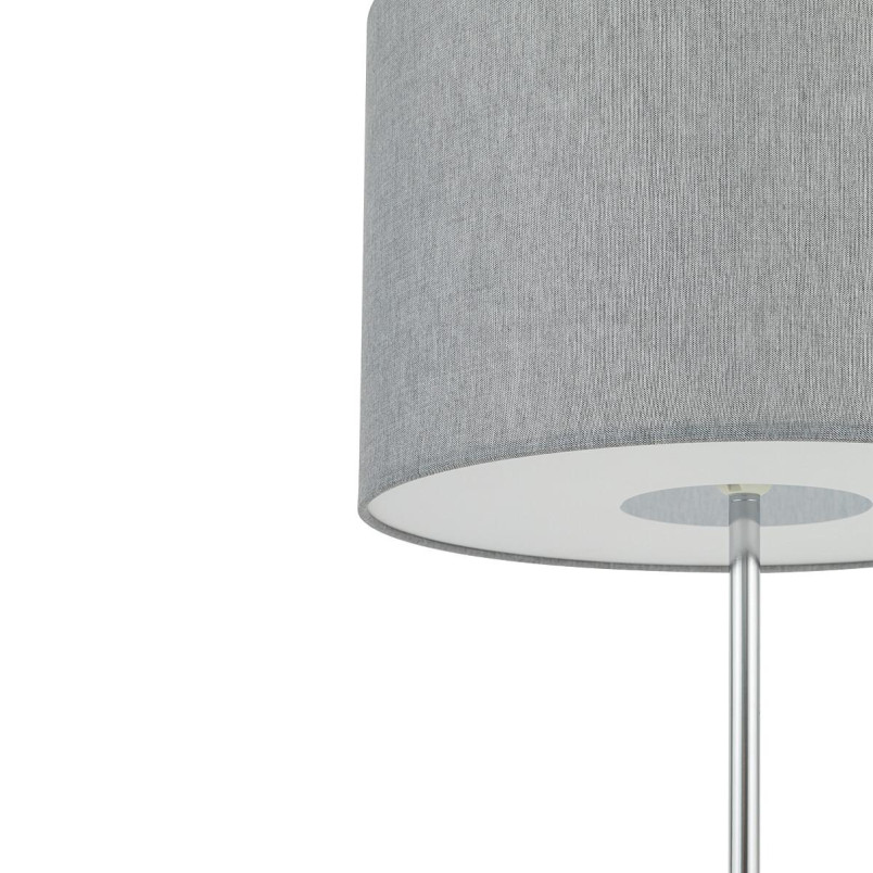 Lampa podłogowa z abażurem Hotel 154cm szary / chrom Nowodvorski