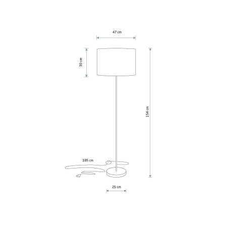 Lampa podłogowa z abażurem Hotel 154cm szary / chrom Nowodvorski