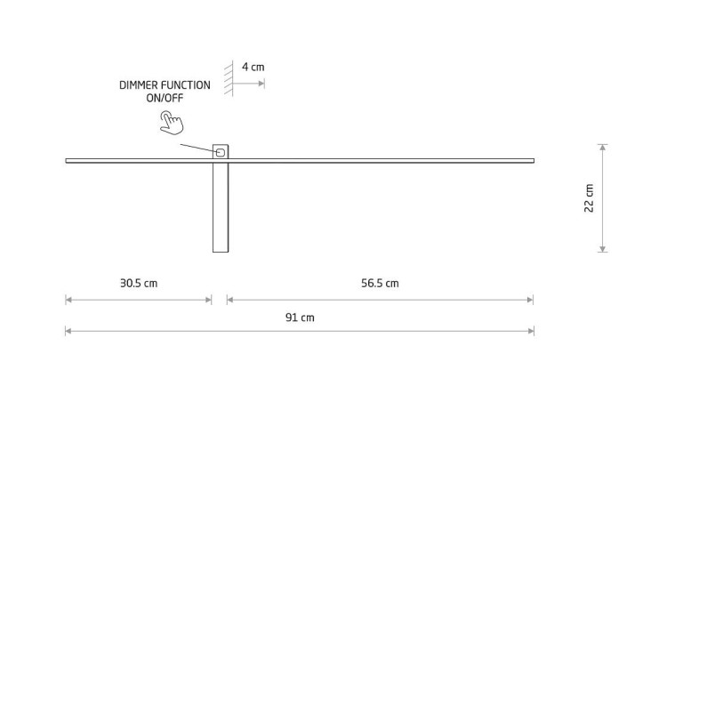 Kinkiet łazienkowy z włącznikiem i ściemniaczem Impulse LED 91cm czarny Nowodvorski