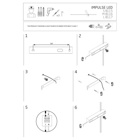 Kinkiet łazienkowy z włącznikiem i ściemniaczem Impulse LED 91cm czarny Nowodvorski
