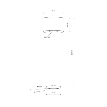 Lampa podłogowa z abażurem Lago 163cm szary / grafit Nowodvorski