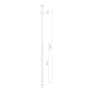 Lampa wisząca tuba Laser 2,5cm H100cm biała Nowodvorski