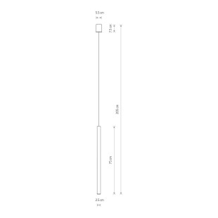 Lampa wisząca tuba Laser 2,5cm H75cm biała Nowodvorski