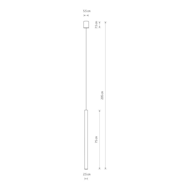 Lampa wisząca tuba Laser 2,5cm H75cm biała Nowodvorski