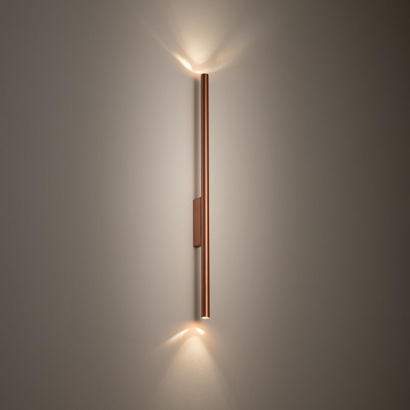 Kinkiet minimalistyczny tuba Laser 78cm miedziany Nowodvorski
