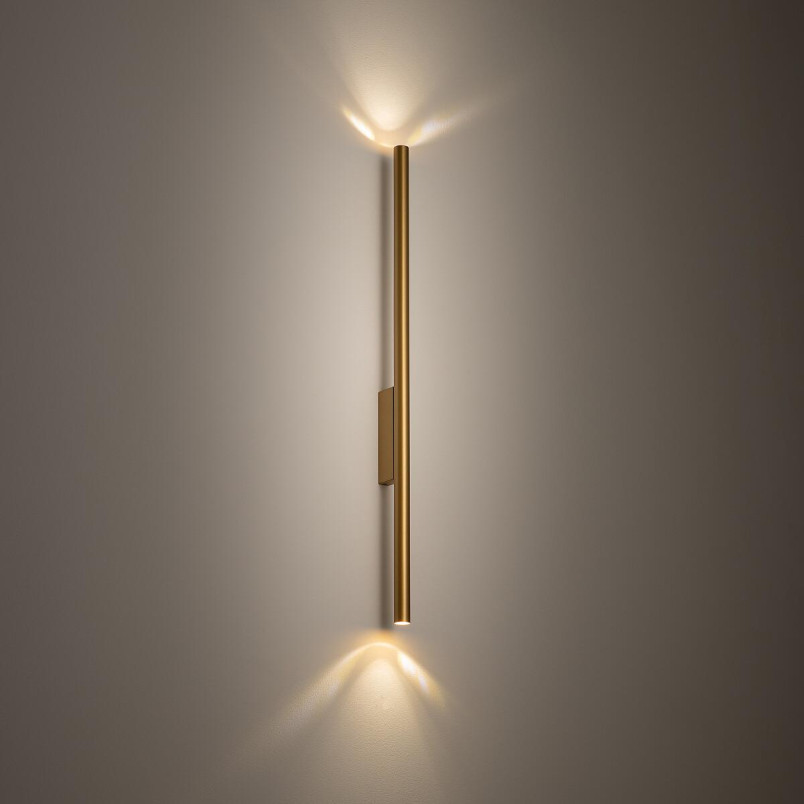 Kinkiet minimalistyczny tuba Laser 78cm złoty Nowodvorski