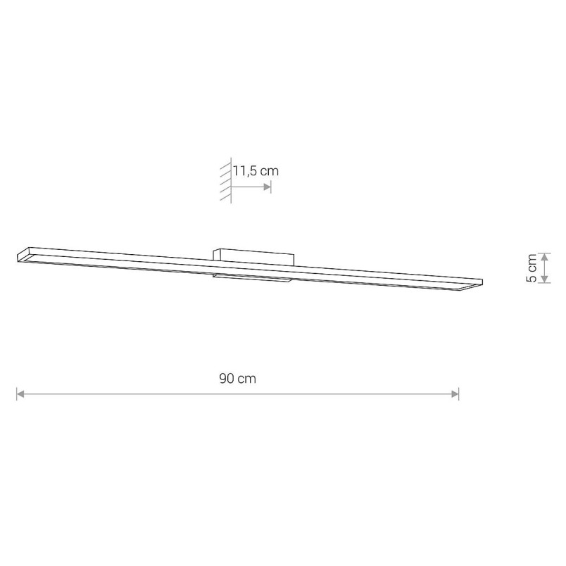 Kinkiet podłużny nad lustro Lathe 90cm LED 4000K chrom Nowodvorski