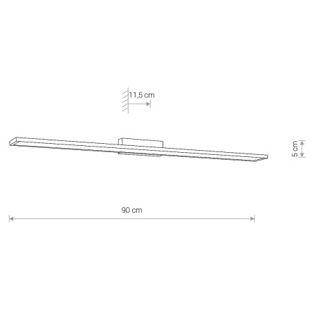 Kinkiet podłużny nad lustro Lathe 90cm LED 4000K chrom Nowodvorski
