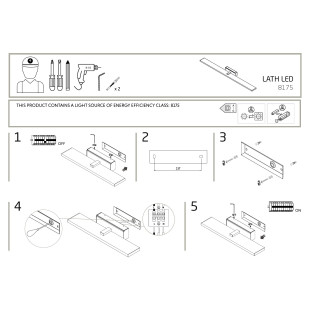 Kinkiet podłużny nad lustro Lathe 90cm LED 4000K chrom Nowodvorski