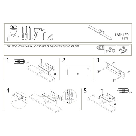 Kinkiet podłużny nad lustro Lathe 90cm LED 4000K chrom Nowodvorski