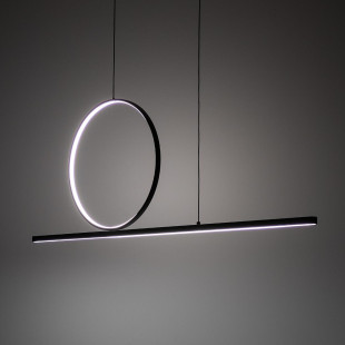 Lampa wisząca liniowa z okręgiem Lineo 115cm LED 3000K czarna Nowodvorski