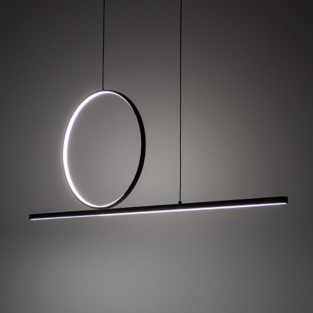 Lampa wisząca liniowa z okręgiem Lineo 115cm LED 3000K czarna Nowodvorski