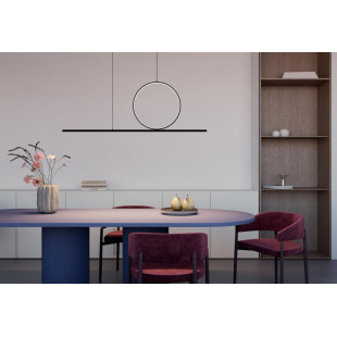 Lampa wisząca liniowa z okręgiem Lineo 115cm LED 3000K czarna Nowodvorski