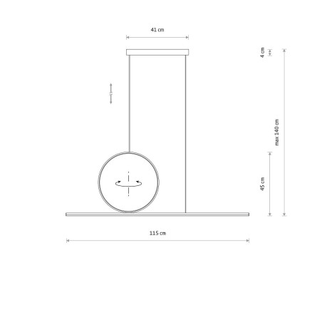 Lampa wisząca liniowa z okręgiem Lineo 115cm LED 3000K biała Nowodvorski