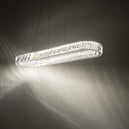 Lampa wisząca kryształowa owalna Luxora 120cm LED 3000K Nowodvorski