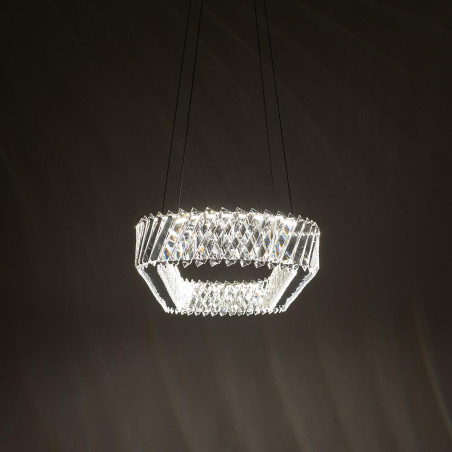 Lampa wisząca kryształowa owalna Luxora 120cm LED 3000K Nowodvorski