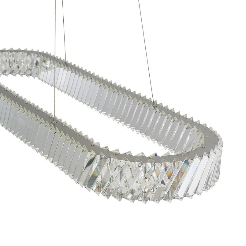 Lampa wisząca kryształowa owalna Luxora 120cm LED 3000K Nowodvorski