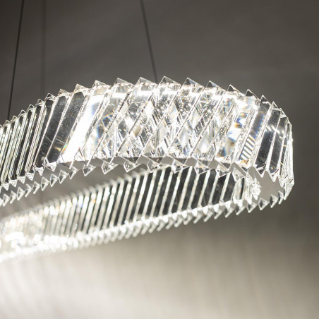Lampa wisząca kryształowa owalna Luxora 120cm LED 3000K Nowodvorski