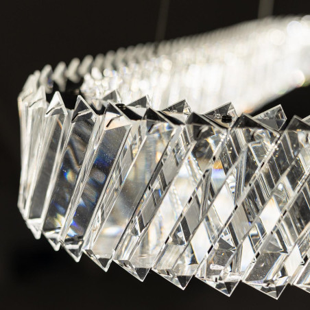 Lampa wisząca kryształowa owalna Luxora 120cm LED 3000K Nowodvorski