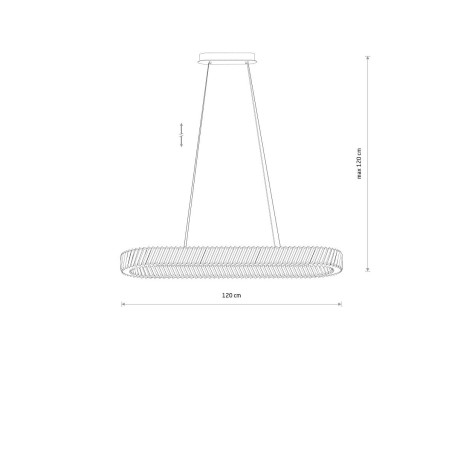 Lampa wisząca kryształowa owalna Luxora 120cm LED 3000K Nowodvorski