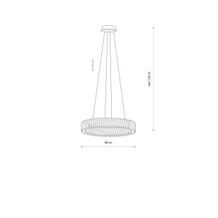 Lampa wisząca kryształowa okrągła Luxora 60cm LED 3000K Nowodvorski