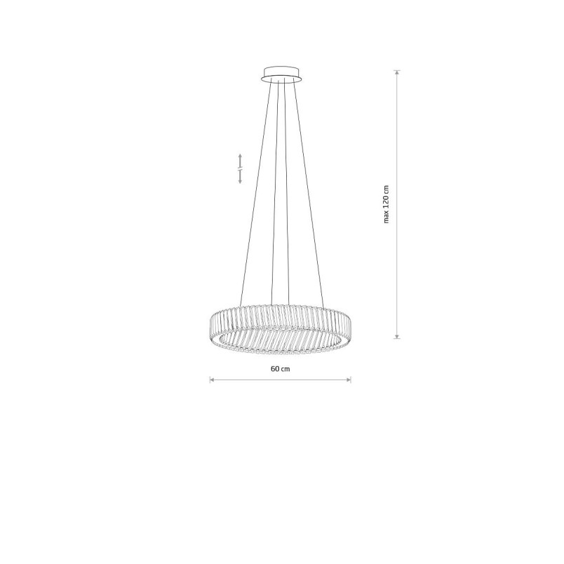 Lampa wisząca kryształowa okrągła Luxora 60cm LED 3000K Nowodvorski