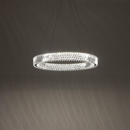 Lampa wisząca kryształowa okrągła Luxora 80cm LED 3000K Nowodvorski
