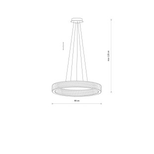 Lampa wisząca kryształowa okrągła Luxora 80cm LED 3000K Nowodvorski
