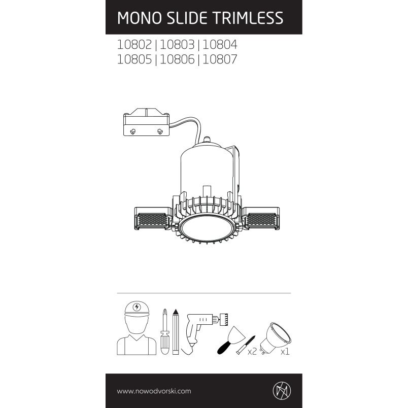 Lampa spot podtynkowa Mono Slide Trimless czekoladowa Nowodvorski